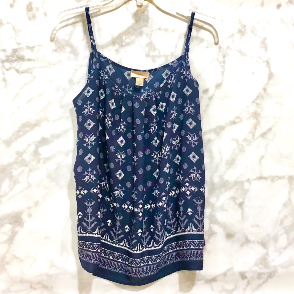 LOFT  Camisole Blouse Top / LP / Navy Blue